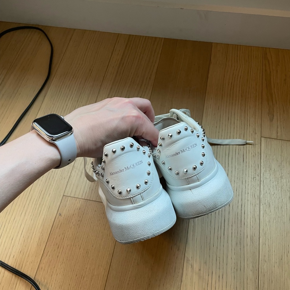 Alexander McQueen Women’s White Studded Sneakers Size 40